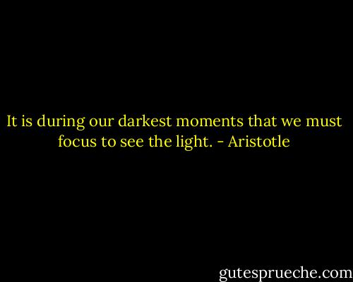 It is during our darkest moments that we must focus to see the light. - Aristotle