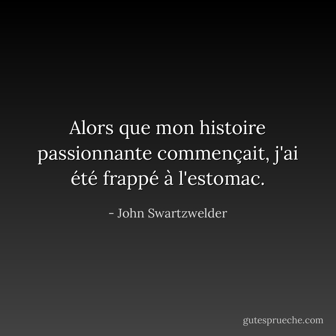Alors que mon histoire passionnante commençait, j'ai été frappé à l'estomac. - John Swartzwelder