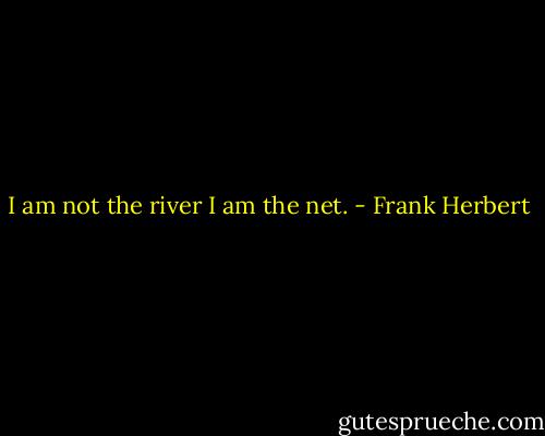 I am not the river I am the net. - Frank Herbert