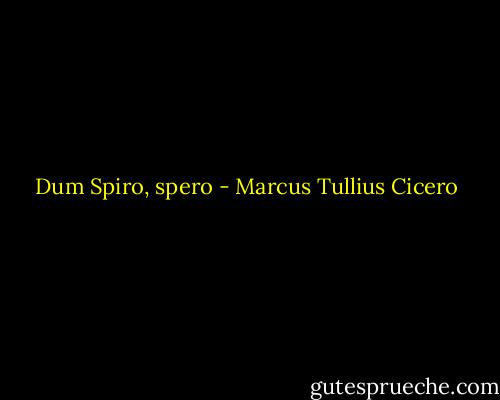 Dum Spiro, spero - Marcus Tullius Cicero