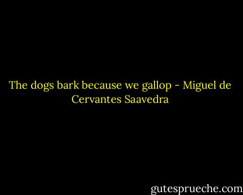 The dogs bark because we gallop - Miguel de Cervantes Saavedra