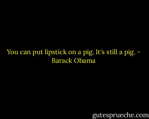 You can put lipstick on a pig. It's still a pig. - Barack Obama