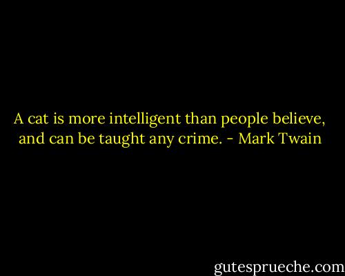 A cat is more intelligent than people believe, and can be taught any crime. - Mark Twain