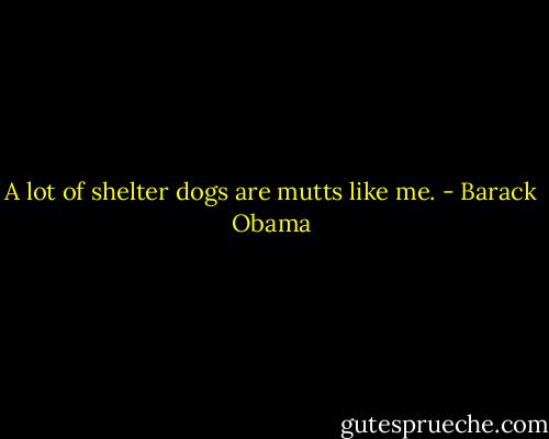 A lot of shelter dogs are mutts like me. - Barack Obama