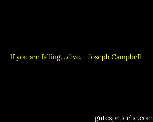 If you are falling....dive. - Joseph Campbell