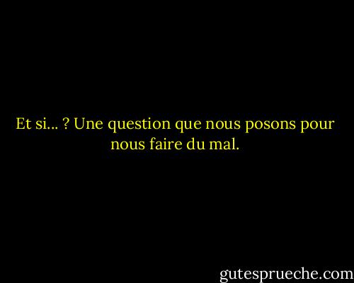 Et si... ? Une question que nous posons pour nous faire du mal. - Susan  Fletcher
