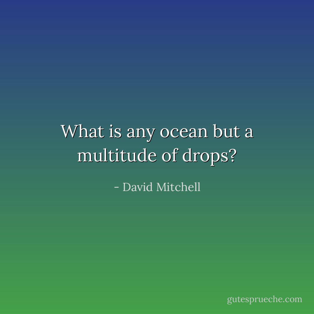 What is any ocean but a multitude of drops? - David Mitchell