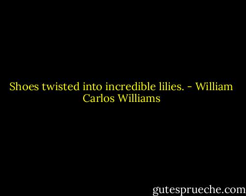 Shoes twisted into incredible lilies. - William Carlos Williams