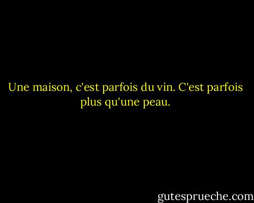 Une maison, c'est parfois du vin. C'est parfois plus qu'une peau. - William Carlos Williams