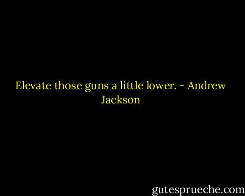 Elevate those guns a little lower. - Andrew Jackson