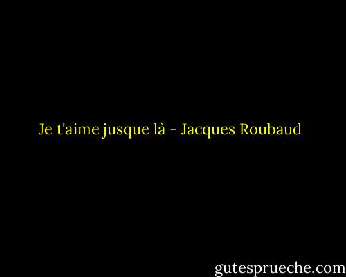 Je t'aime jusque là - Jacques Roubaud