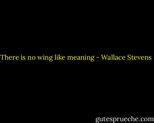 There is no wing like meaning - Wallace Stevens