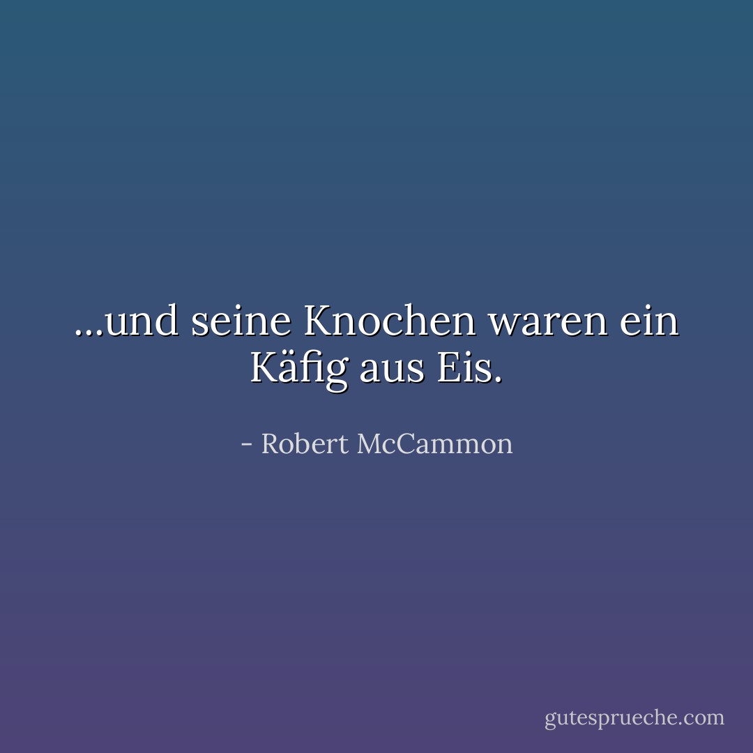 ...und seine Knochen waren ein Käfig aus Eis. - Robert McCammon<