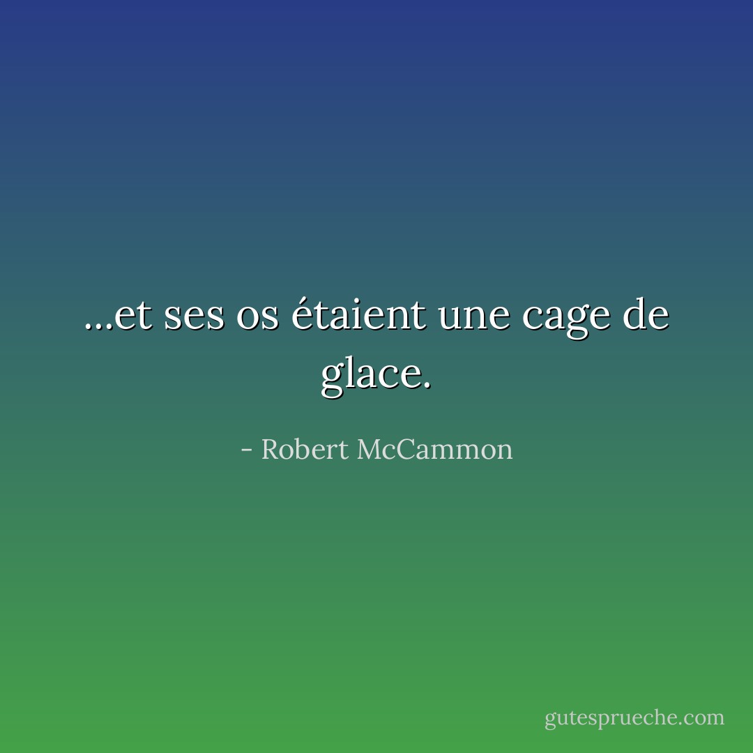 ...et ses os étaient une cage de glace. - Robert McCammon