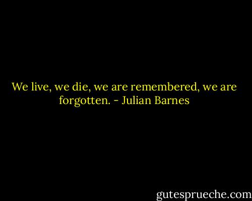 We live, we die, we are remembered, we are forgotten. - Julian Barnes