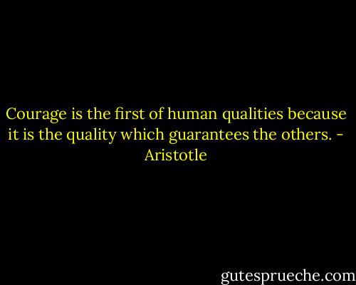 Courage is the first of human qualities because it is the quality which guarantees the others. - Aristotle