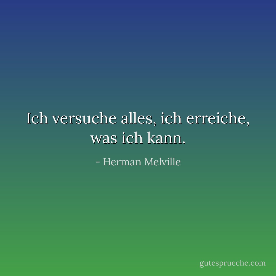 Ich versuche alles, ich erreiche, was ich kann. - Herman Melville<