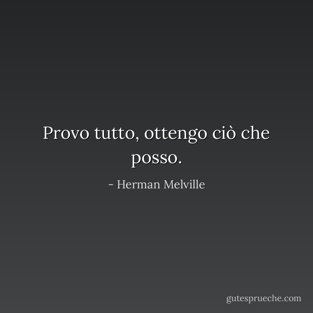 Provo tutto, ottengo ciò che posso. - Herman Melville