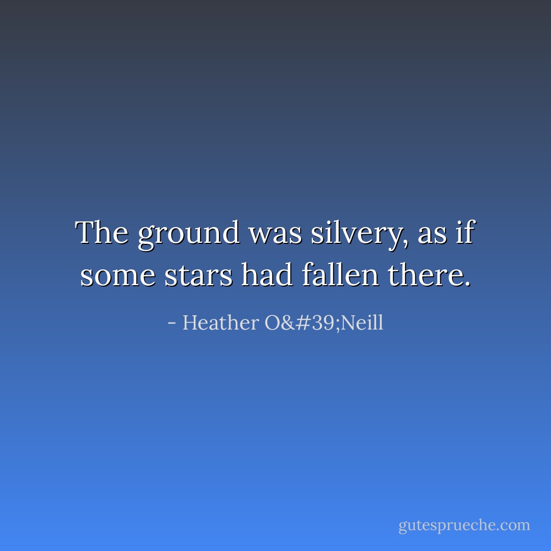 The ground was silvery, as if some stars had fallen there. - Heather O'Neill