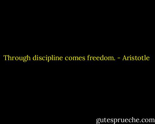 Through discipline comes freedom. - Aristotle