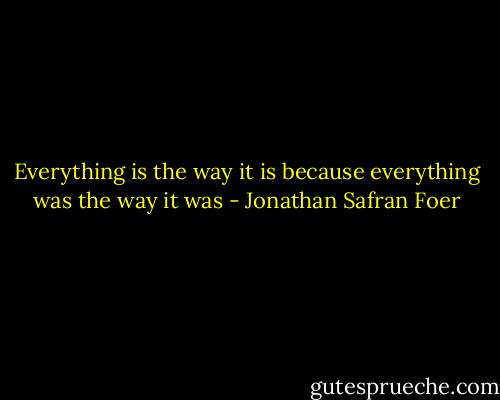 Everything is the way it is because everything was the way it was - Jonathan Safran Foer