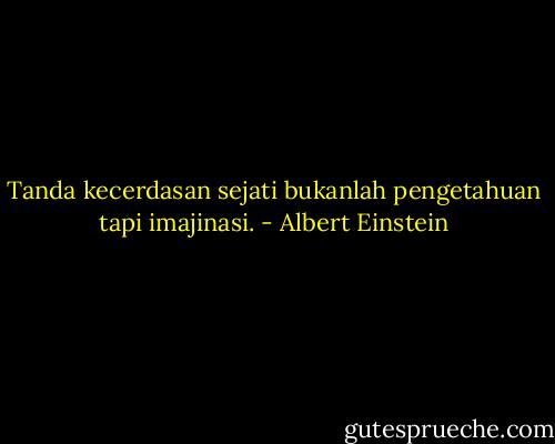 Tanda kecerdasan sejati bukanlah pengetahuan tapi imajinasi. - Albert Einstein
