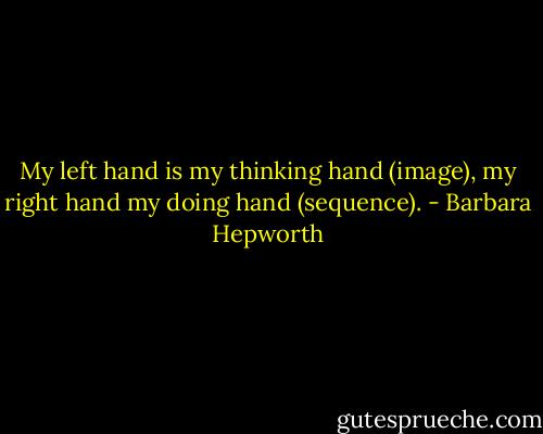 My left hand is my thinking hand (image), my right hand my doing hand (sequence). - Barbara Hepworth