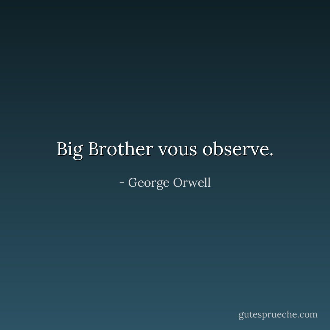 Big Brother vous observe. - George Orwell