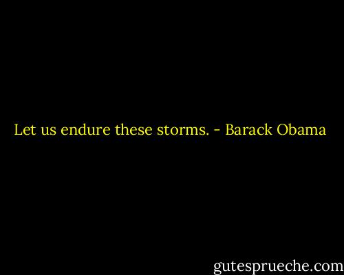 Let us endure these storms. - Barack Obama