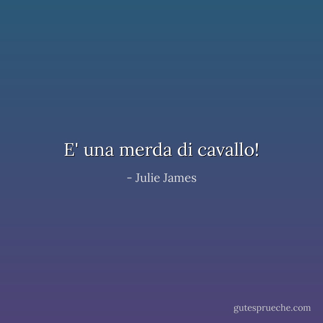 E' una merda di cavallo! - Julie James