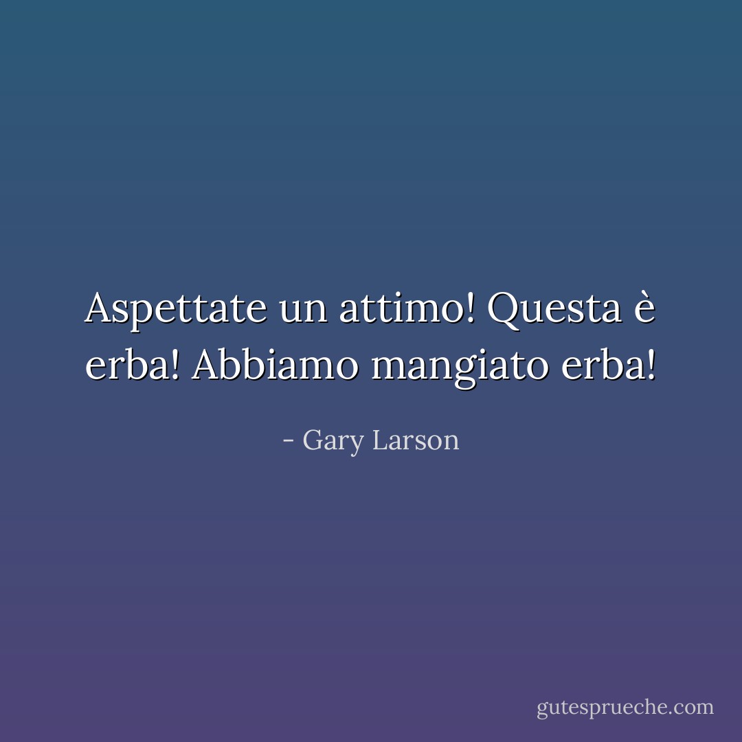 Aspettate un attimo! Questa è erba! Abbiamo mangiato erba! - Gary Larson