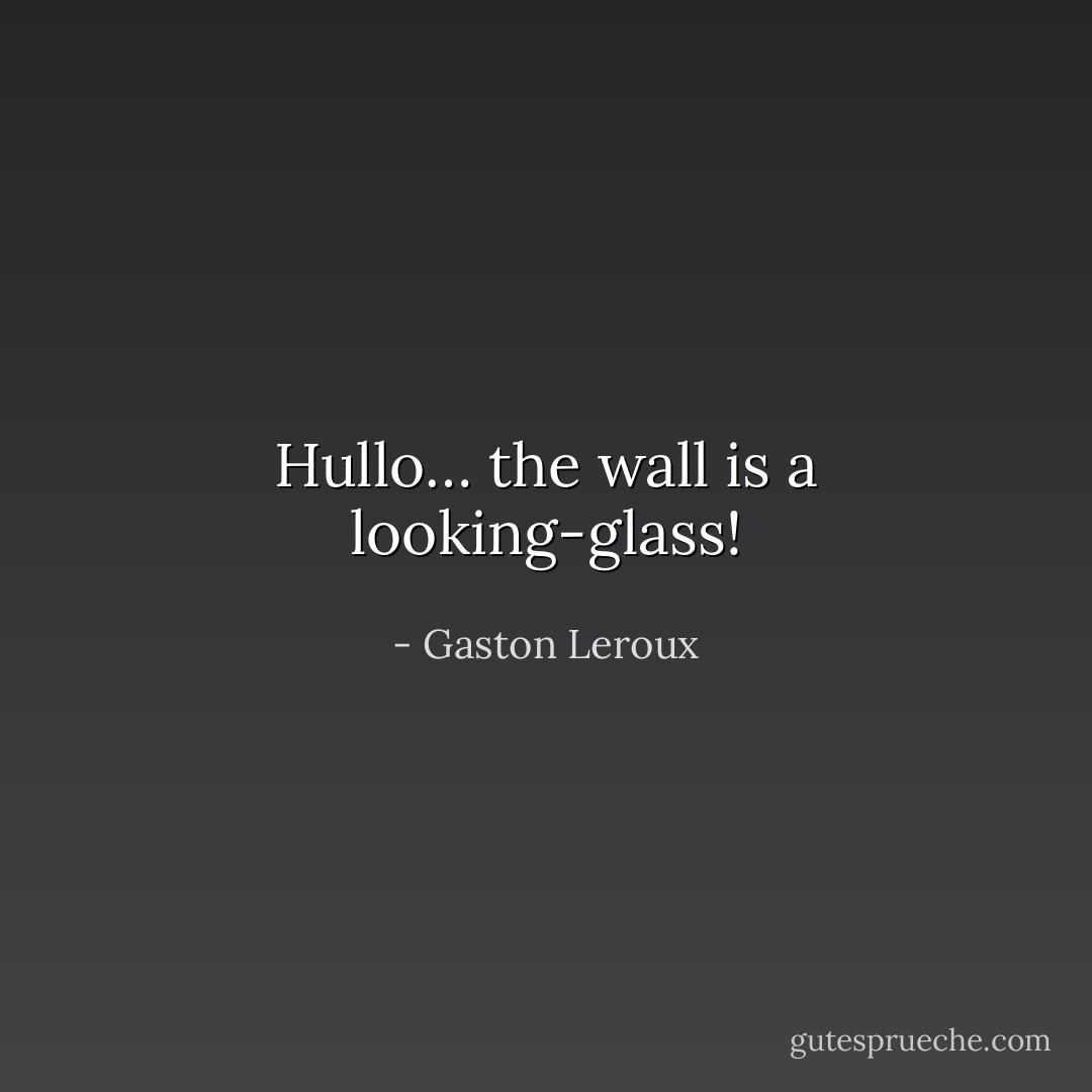 Hullo… the wall is a looking-glass! - Gaston Leroux