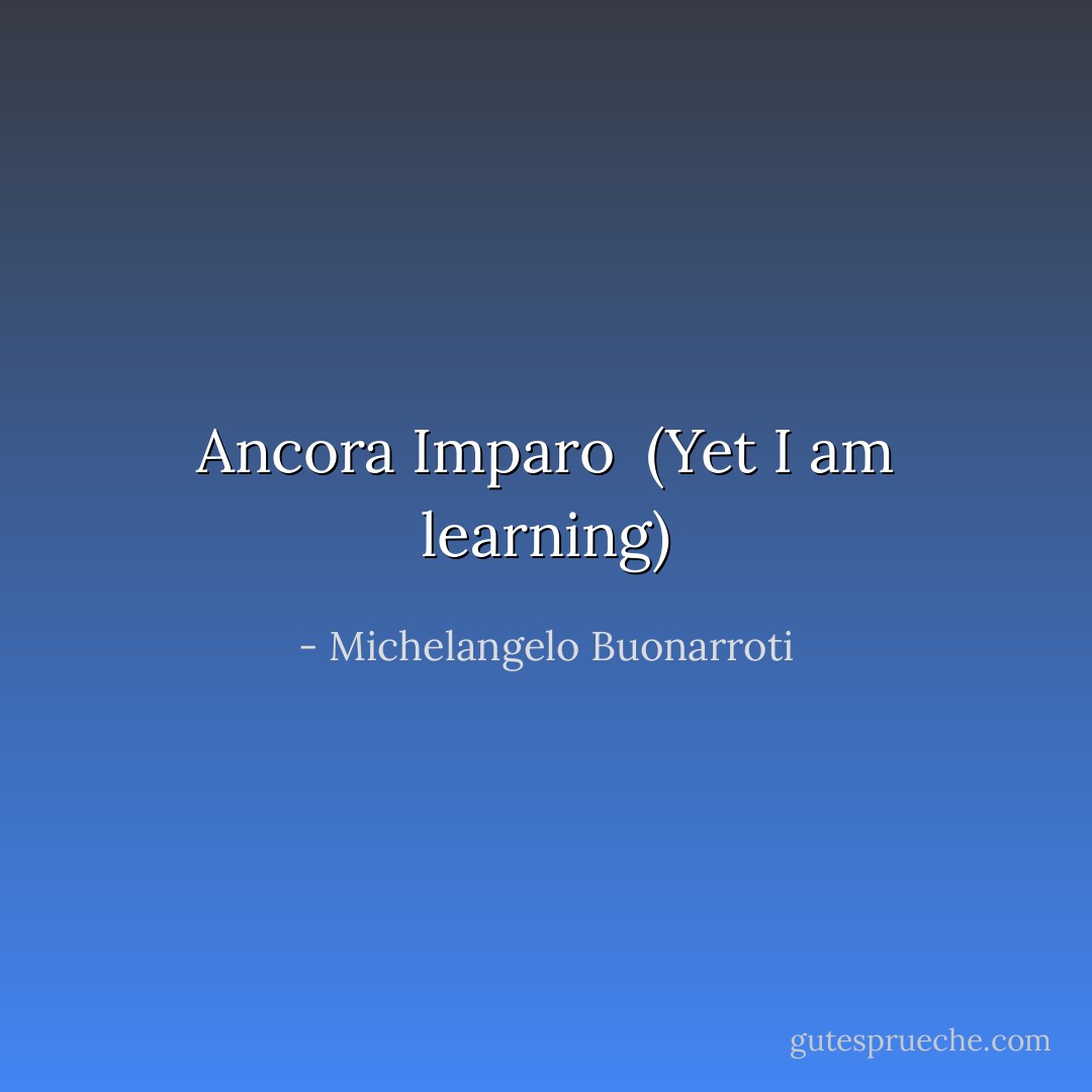 Ancora Imparo<br /><br />(Yet I am learning) - Michelangelo Buonarroti