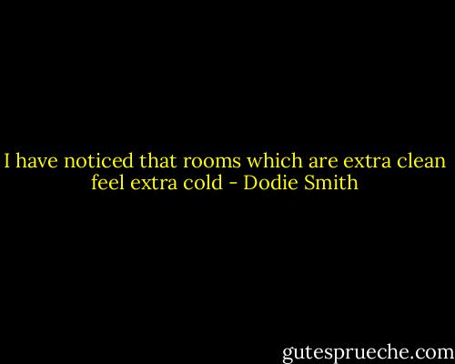 I have noticed that rooms which are extra clean feel extra cold - Dodie Smith