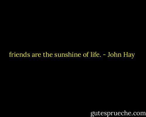 friends are the sunshine of life. - John Hay
