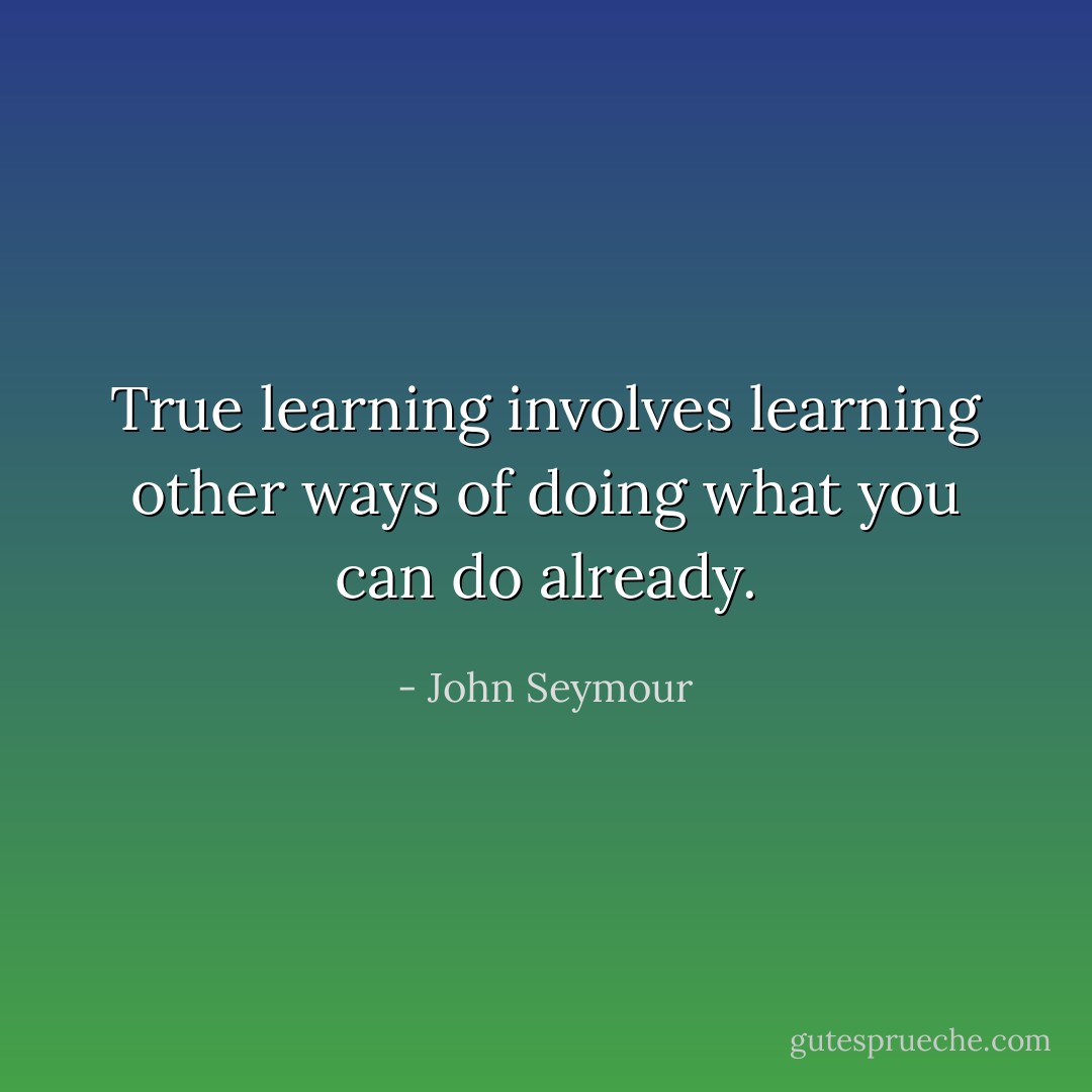 True learning involves learning other ways of doing what you can do already. - John Seymour