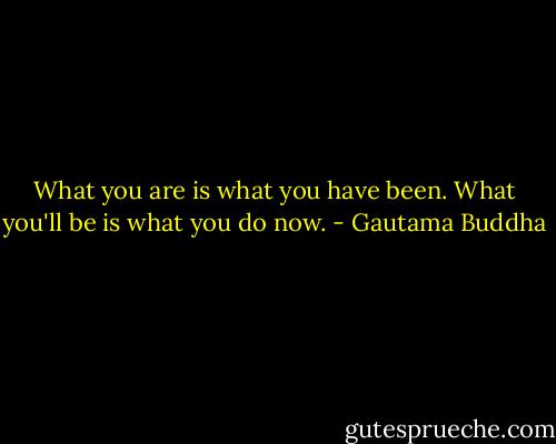 What you are is what you have been. What you'll be is what you do now. - Gautama Buddha