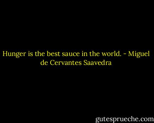 Hunger is the best sauce in the world. - Miguel de Cervantes Saavedra