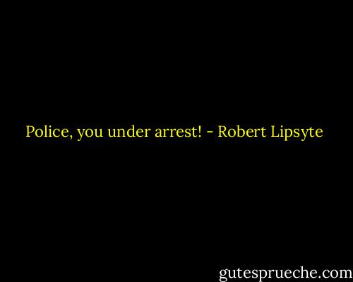 Police, you under arrest! - Robert Lipsyte