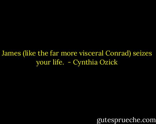 James (like the far more visceral Conrad) seizes your life.  - Cynthia Ozick