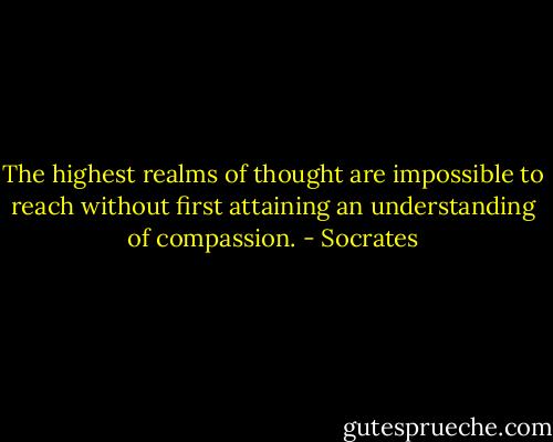 The highest realms of thought are impossible to reach without first attaining an understanding of compassion. - Socrates
