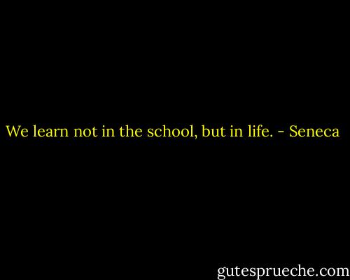 We learn not in the school, but in life. - Seneca
