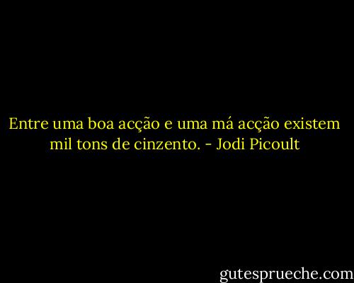 Entre uma boa acção e uma má acção existem mil tons de cinzento. - Jodi Picoult