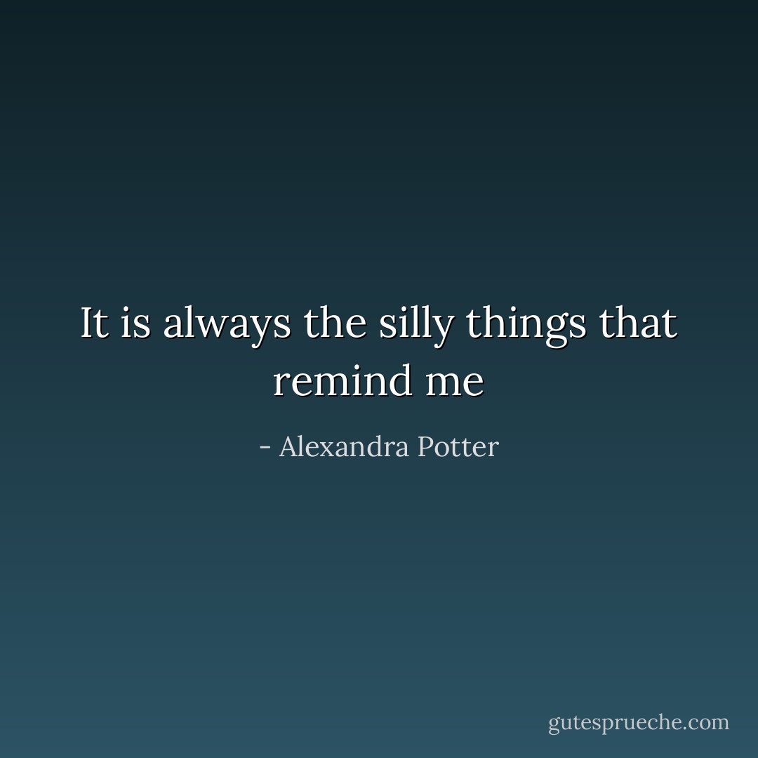 It is always the silly things that remind me - Alexandra Potter