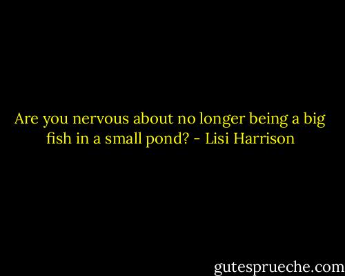 Are you nervous about no longer being a big fish in a small pond? - Lisi Harrison