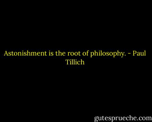 Astonishment is the root of philosophy. - Paul Tillich