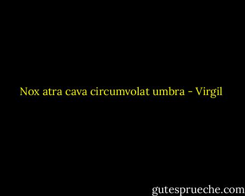 Nox atra cava circumvolat umbra - Virgil