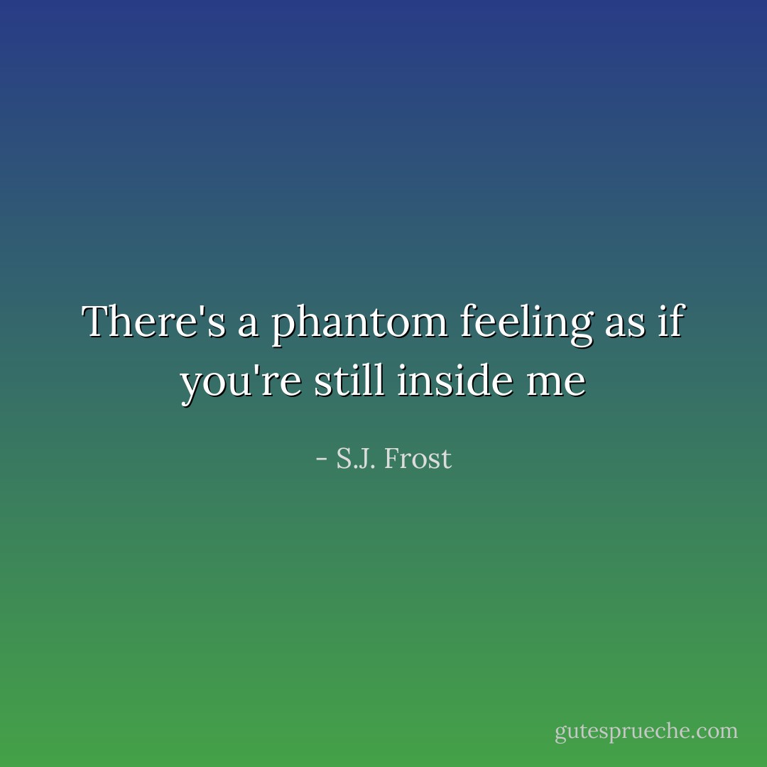 There's a phantom feeling as if you're still inside me - S.J. Frost
