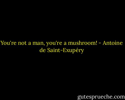 You're not a man, you're a mushroom! - Antoine de Saint-Exupéry