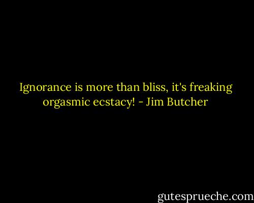 Ignorance is more than bliss, it's freaking orgasmic ecstacy! - Jim Butcher